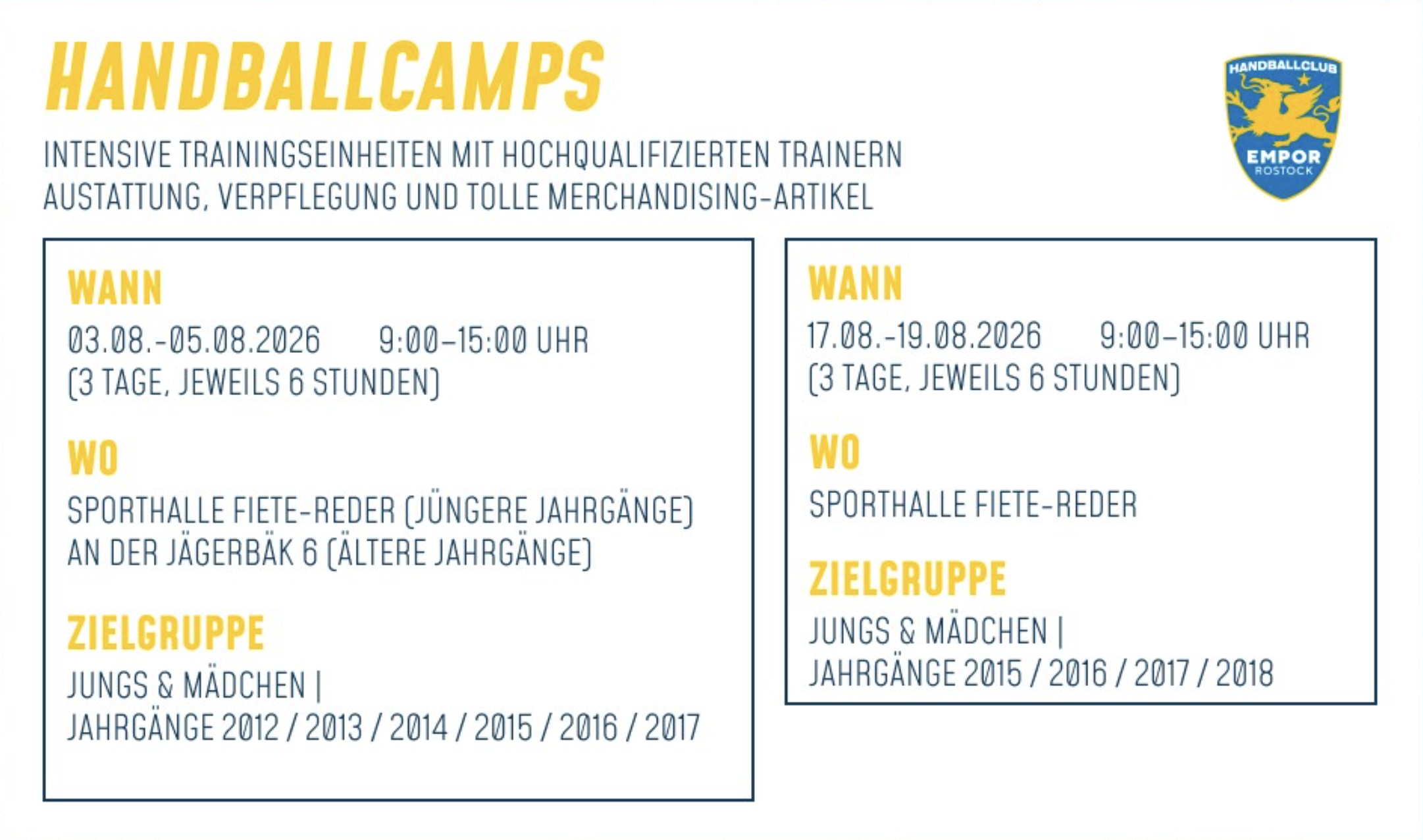 Handballcamps Plakat
